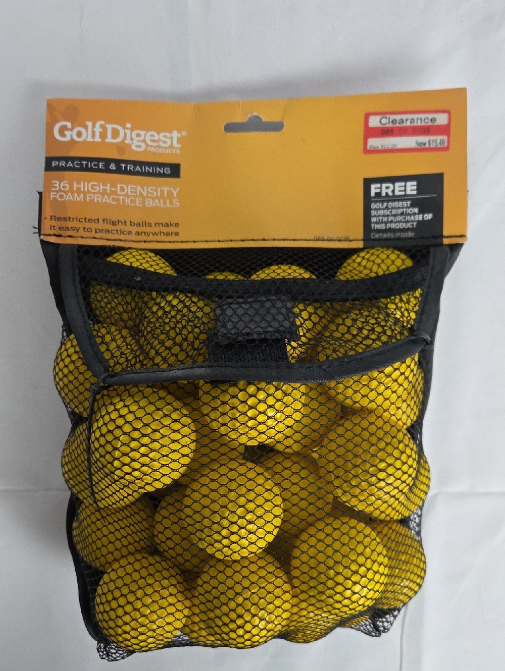 Yellow Foam Practice Golf Balls - 36 Pack